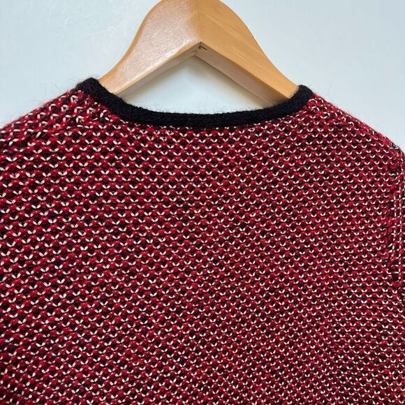 Gerard Darel Paris Alpaca Blend Cardigan Knit Sweater Jacket Red Black size S - Picture 6 of 10